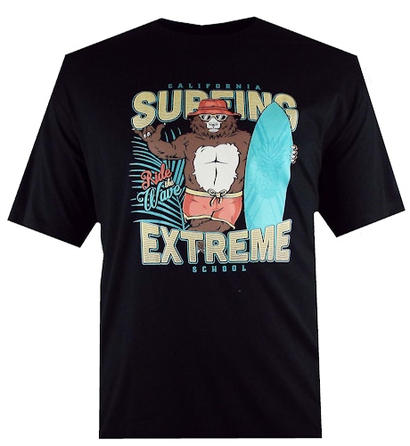Espionage Surf Extreme Print T-Shirt Black